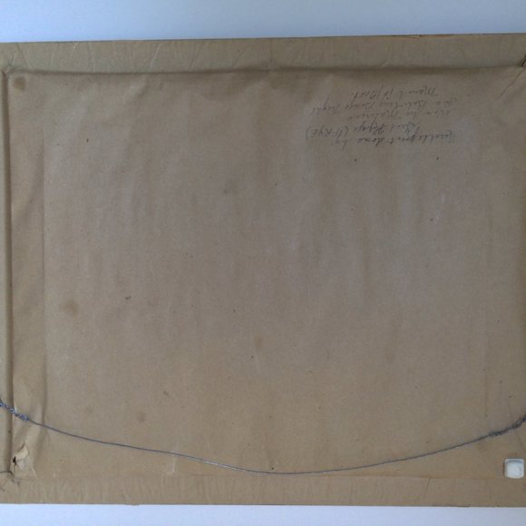 Beautiful needle art needlepoint 2 birds gold tone bamboo looking frame 16" x13" - Picture 6 of 6